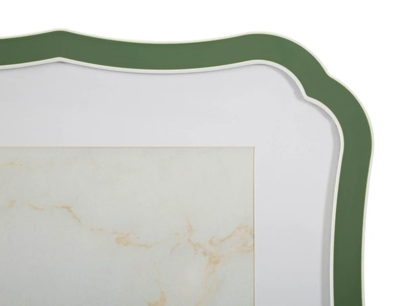 Cornice Margot Verde 22,1x1,4x27,2 cm in Zinco e Vetro Verde e Argento