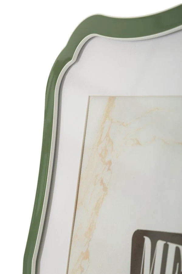 Cornice Margot Verde 22,1x1,4x27,2 cm in Zinco e Vetro Verde e Argento