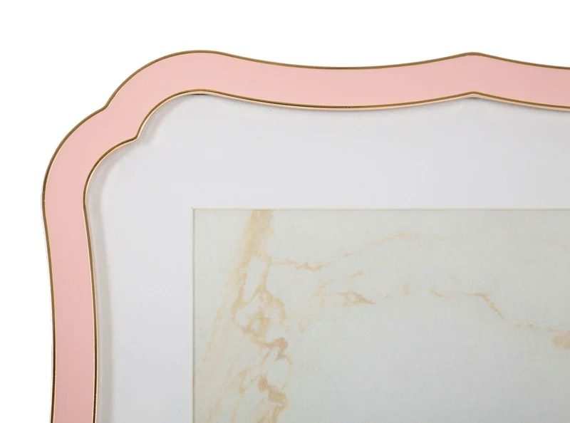 Cornice Margot Rosa 22,1x1,4x27,2 cm in Zinco e Vetro Rosa e Oro