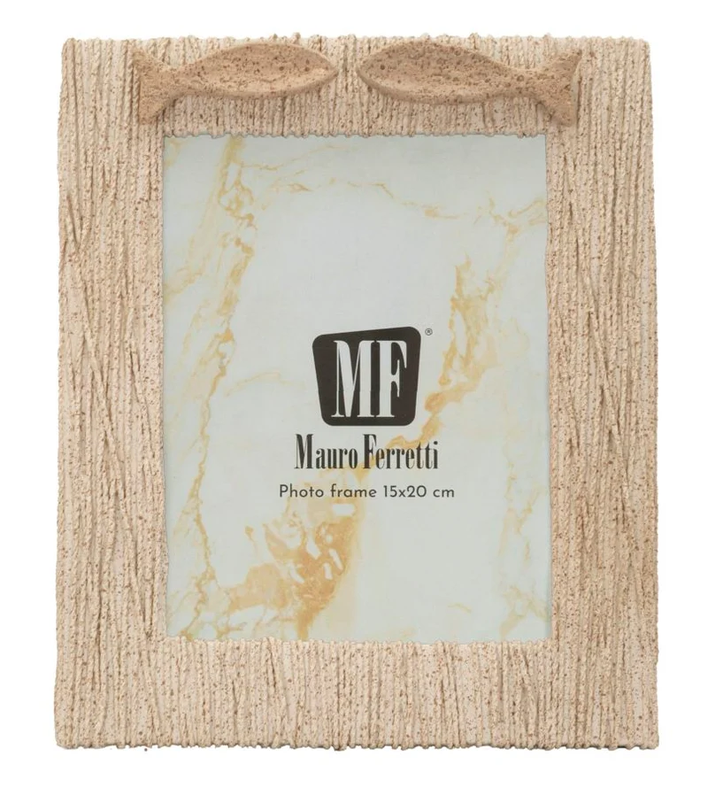 Cornice Sand 21x2,8x26,5 cm in Resina e Vetro Beige