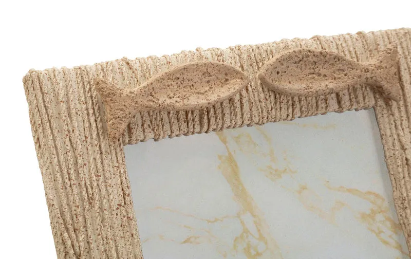 Cornice Sand 21x2,8x26,5 cm in Resina e Vetro Beige
