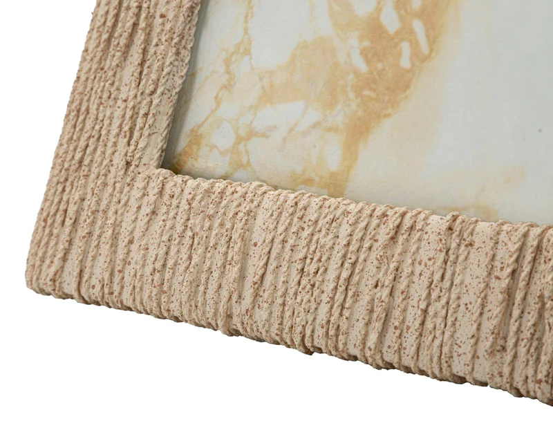 Cornice Sand 21x2,8x26,5 cm in Resina e Vetro Beige