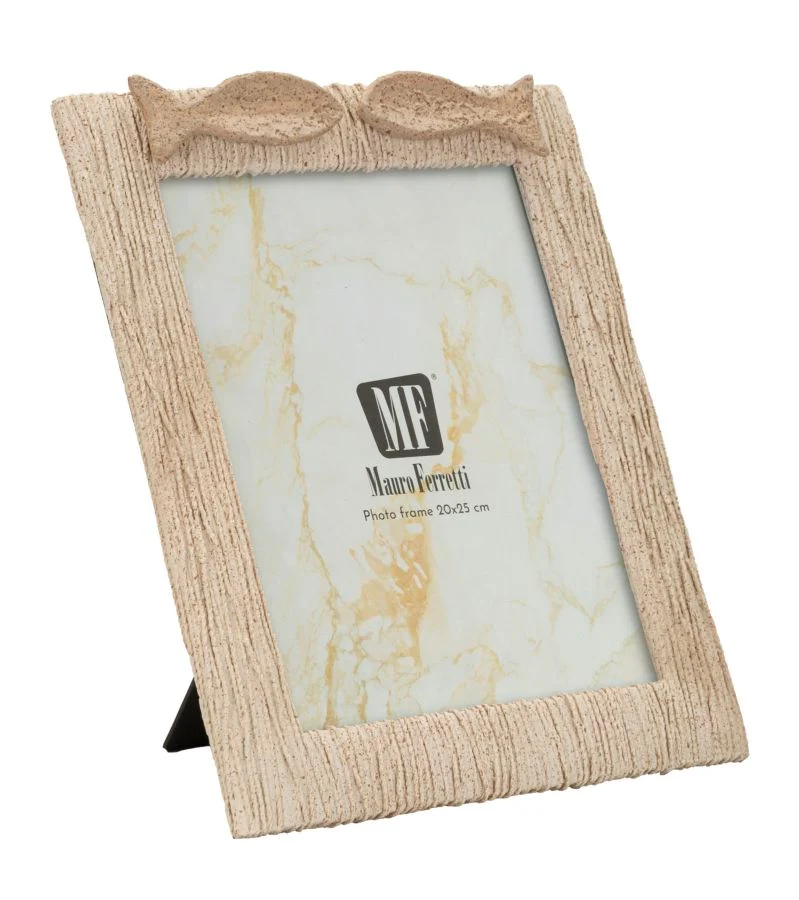 Cornice Sand 25x3,2x31 cm in Resina e Vetro Beige