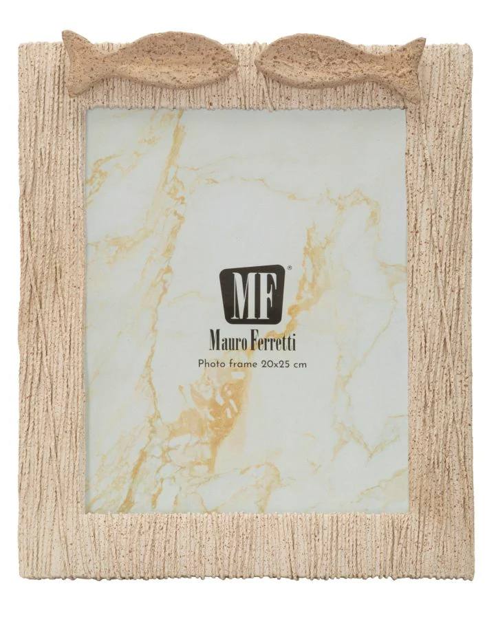 Cornice Sand 25x3,2x31 cm in Resina e Vetro Beige