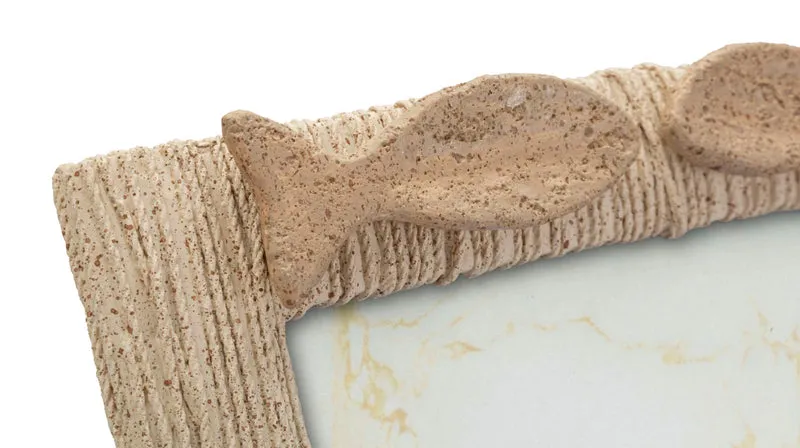 Cornice Sand 25x3,2x31 cm in Resina e Vetro Beige