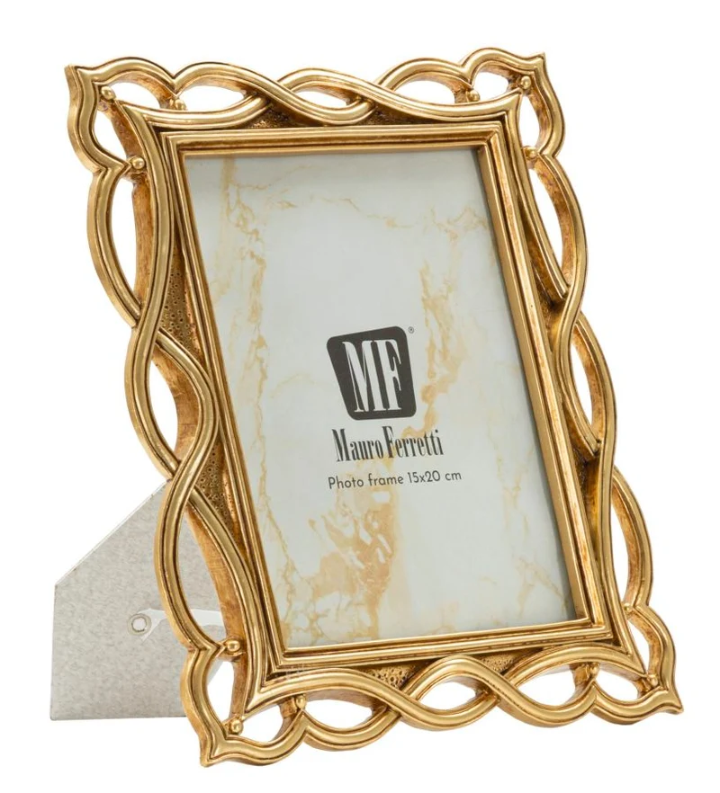 Cornice Wave 23x1,8x27,9 cm in Resina e Vetro Oro