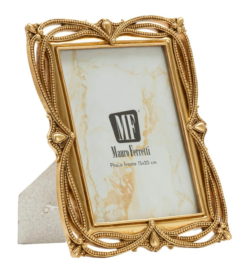 Cornice Line 21,8x1,6x26,8 cm in Resina e Vetro Oro
