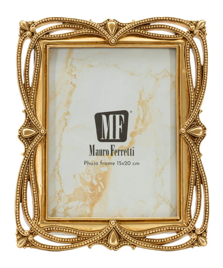 Cornice Line 21,8x1,6x26,8 cm in Resina e Vetro Oro