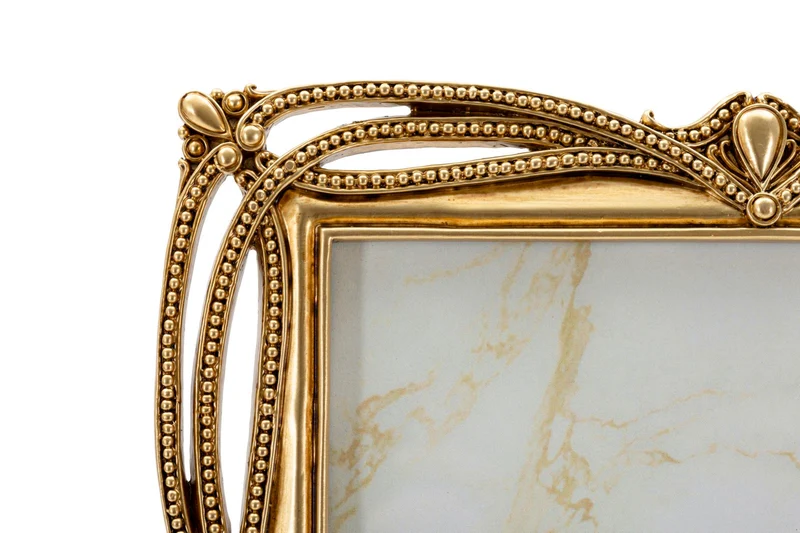 Cornice Line 27x1,7x32 cm in Resina e Vetro Oro
