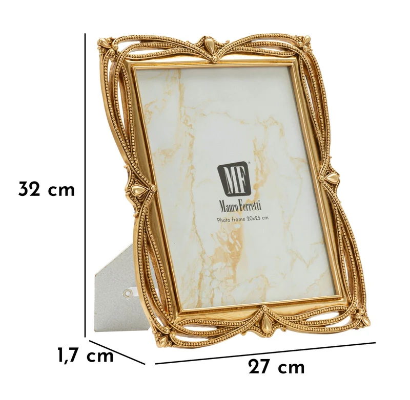 Cornice Line 27x1,7x32 cm in Resina e Vetro Oro
