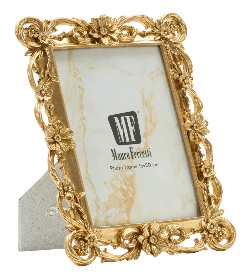 Cornice Classic 21,8x1,8x27,4 cm in Resina e Vetro Oro