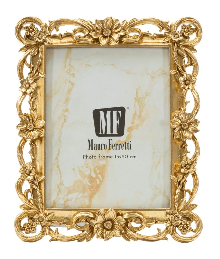 Cornice Classic 21,8x1,8x27,4 cm in Resina e Vetro Oro
