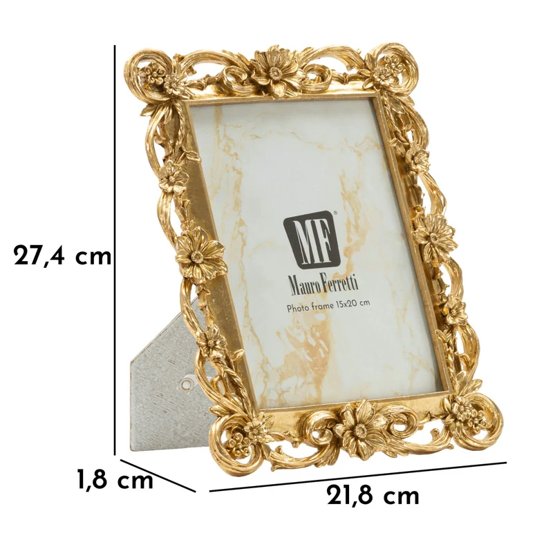 Cornice Classic 21,8x1,8x27,4 cm in Resina e Vetro Oro