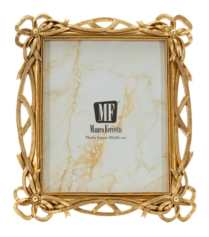 Cornice Knot 29x2,4x33,6 cm in Resina e Vetro Oro