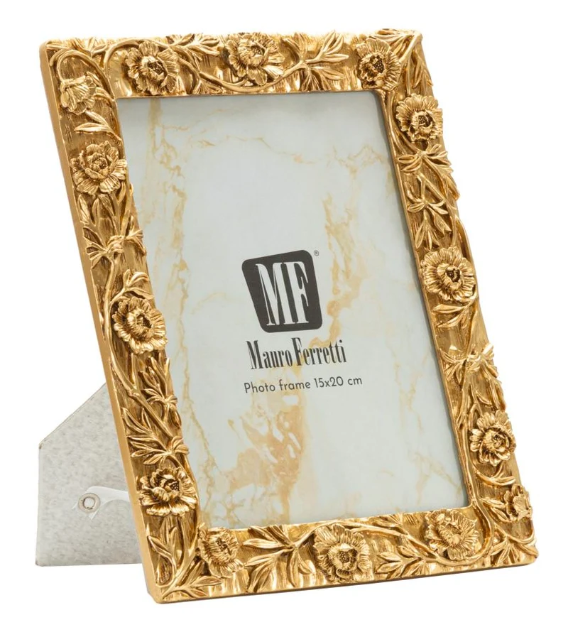 Cornice Poppy 19,8x2x25 cm in Resina e Vetro Oro