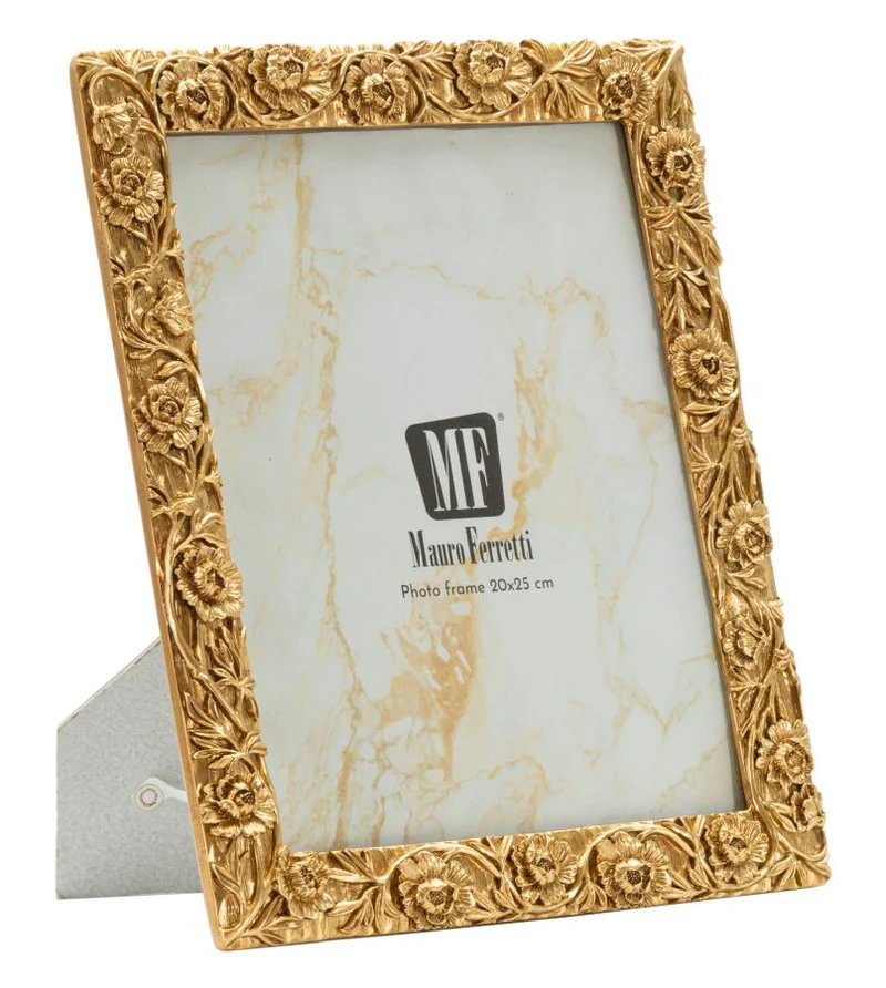 Cornice Poppy 25,3x2x30,3 cm in Resina e Vetro Oro