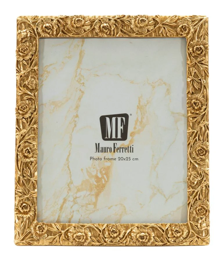 Cornice Poppy 25,3x2x30,3 cm in Resina e Vetro Oro