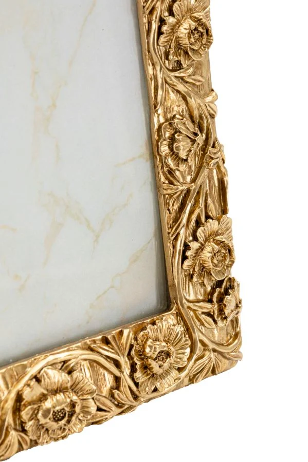 Cornice Poppy 25,3x2x30,3 cm in Resina e Vetro Oro