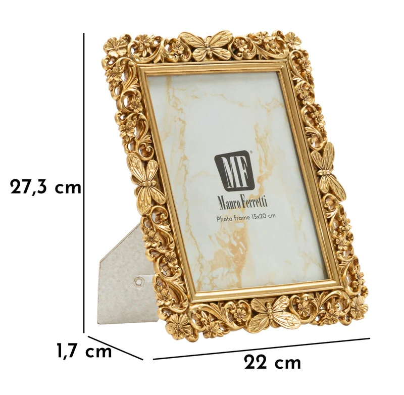 Cornice Classical 22x1,7x27,3 cm in Resina e Vetro Oro