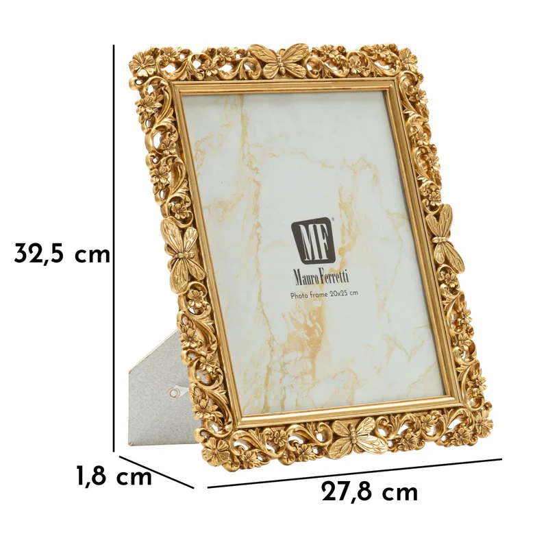 Cornice Classical 27,8x1,8x32,5 cm in Resina e Vetro Oro