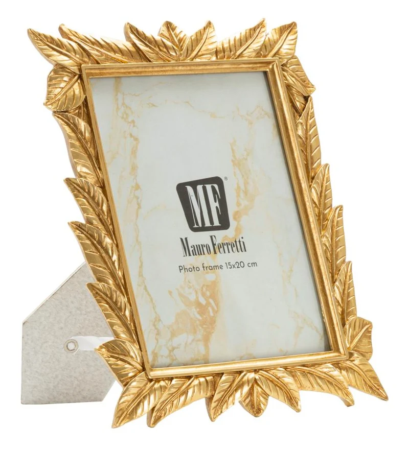 Cornice Laurel 21,2x1,7x26,8 cm in Resina e Vetro Oro
