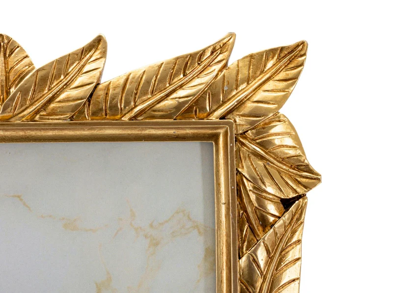 Cornice Laurel 21,2x1,7x26,8 cm in Resina e Vetro Oro