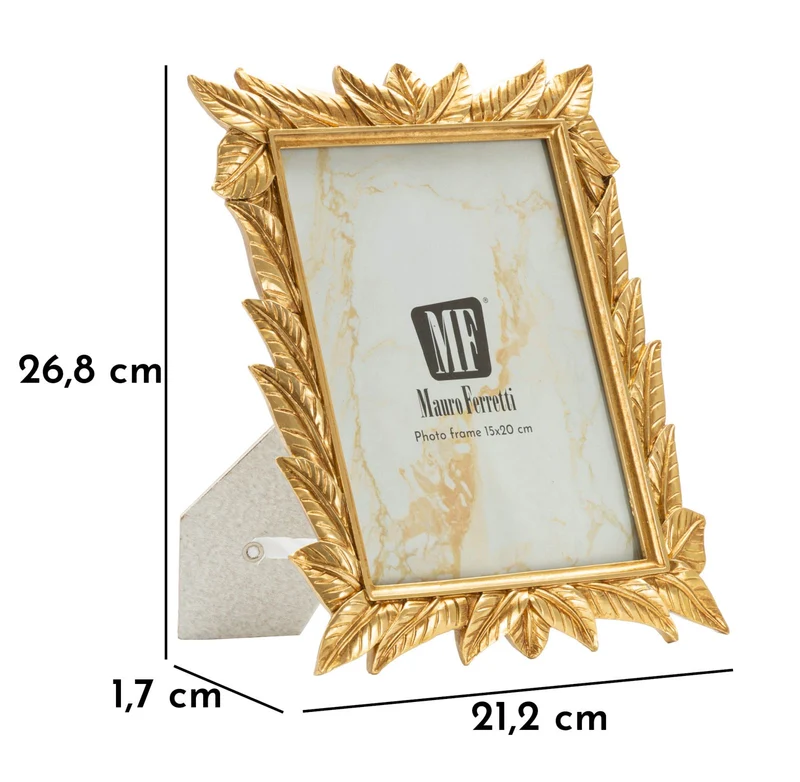 Cornice Laurel 21,2x1,7x26,8 cm in Resina e Vetro Oro