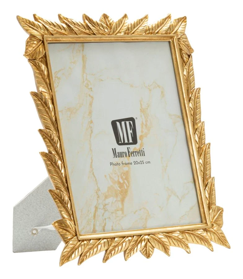 Cornice Laurel 27x2x32,3 cm in Resina e Vetro Oro