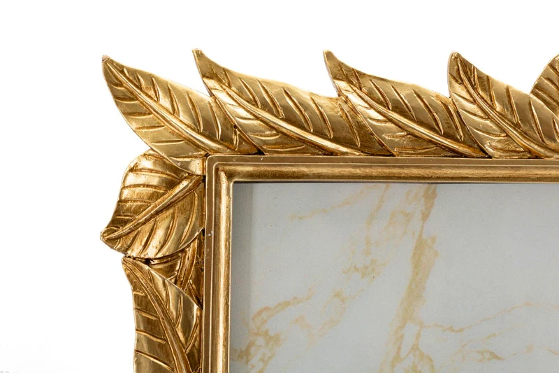 Cornice Laurel 27x2x32,3 cm in Resina e Vetro Oro