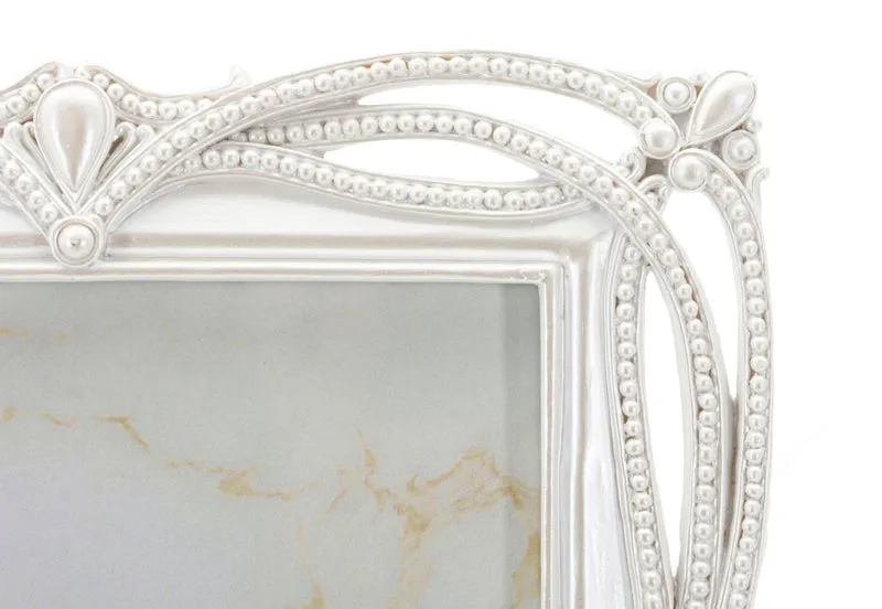 Cornice Ribbon 21,8x1,6x26,8 cm in Resina e Vetro Argento