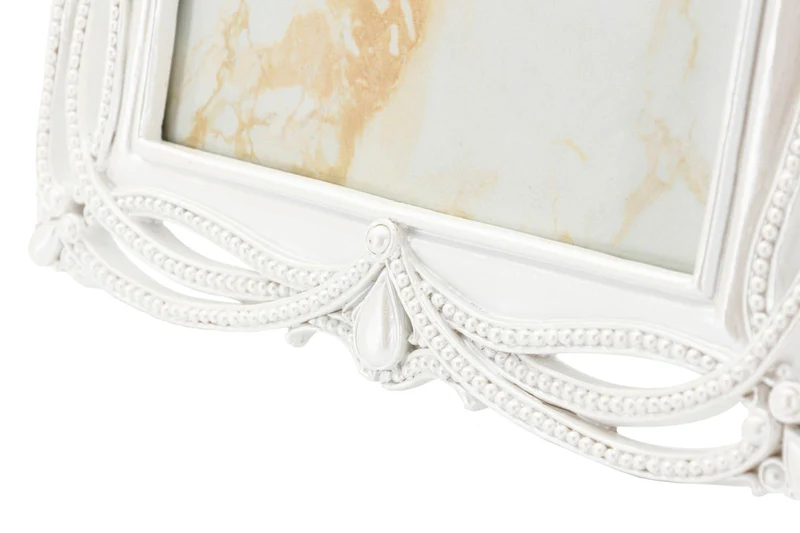 Cornice Ribbon 21,8x1,6x26,8 cm in Resina e Vetro Argento