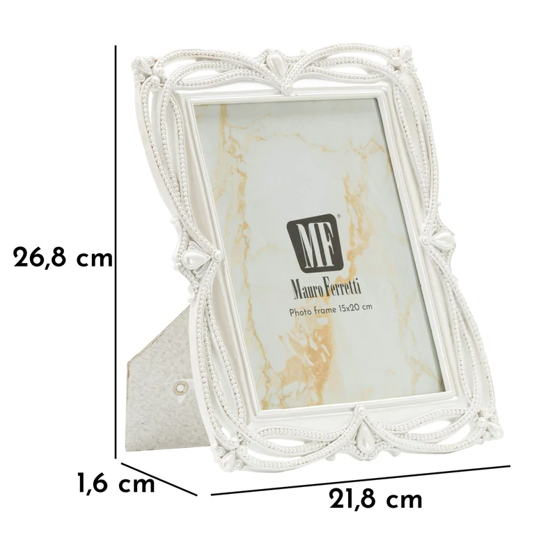Cornice Ribbon 21,8x1,6x26,8 cm in Resina e Vetro Argento