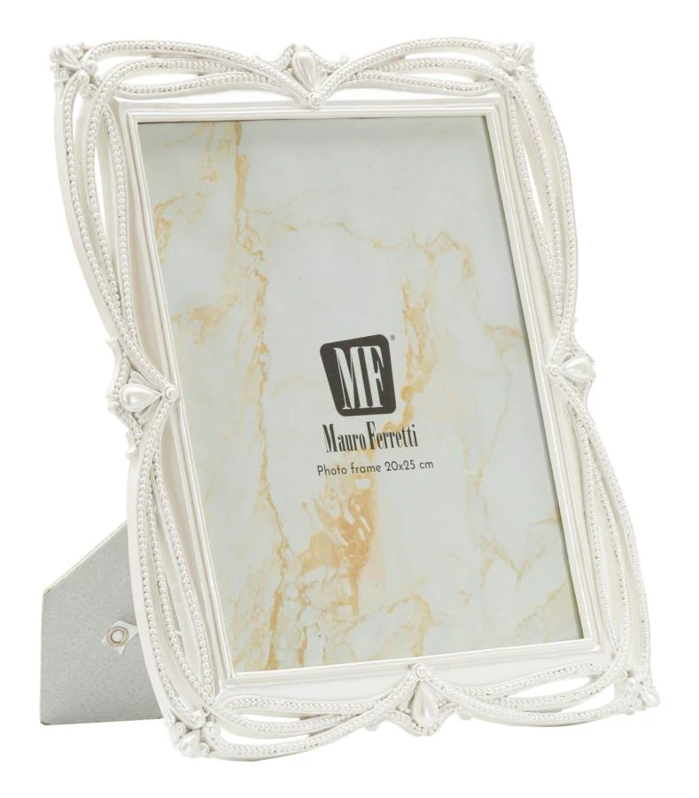 Cornice Ribbon 27x1,7x32 cm in Resina e Vetro Argento