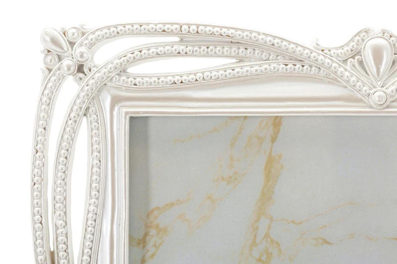 Cornice Ribbon 27x1,7x32 cm in Resina e Vetro Argento