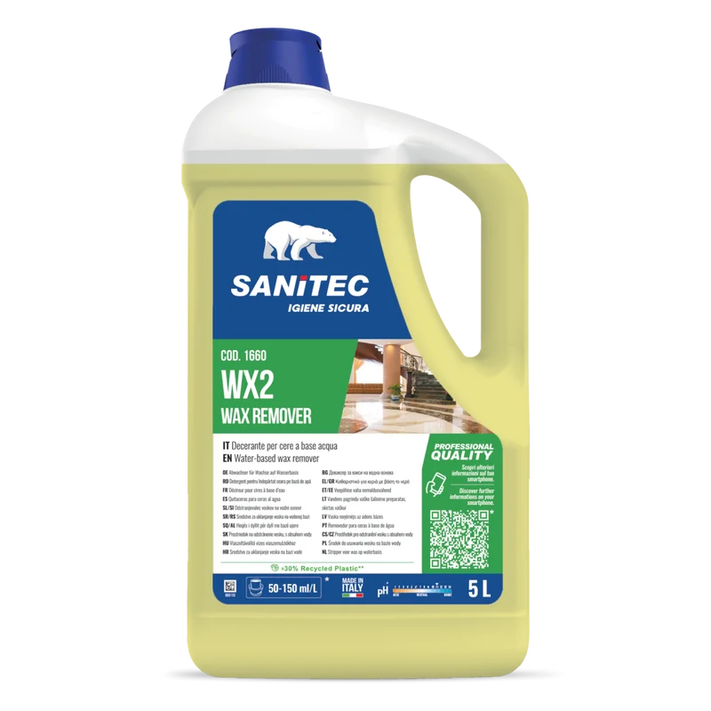 Decerante per pavimenti Sanitec WX2 Wax Remover 2x5 litri DISPONIBILE IN 7 GIORNI LAVORATIVI