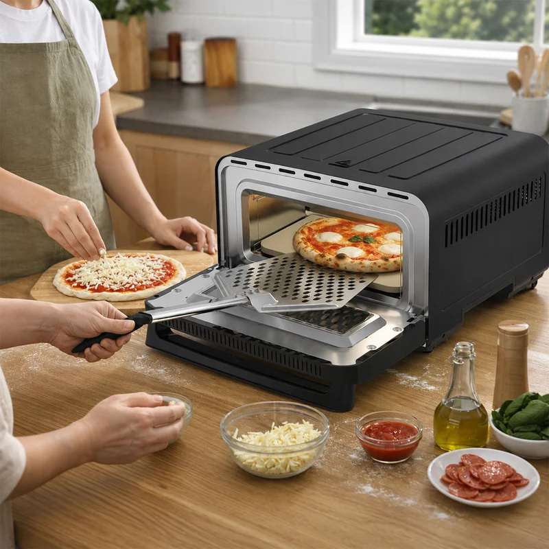 Pizza Maker Forno Elettrico Pizze 2200W Temperatura 150-430° Cottura Uniforme