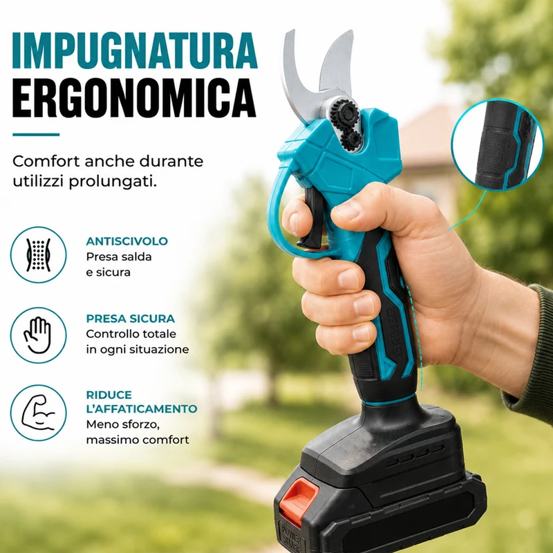 Forbici a Batteria da Potatura Troncarami Cesoie con batteria 21V in Valigetta