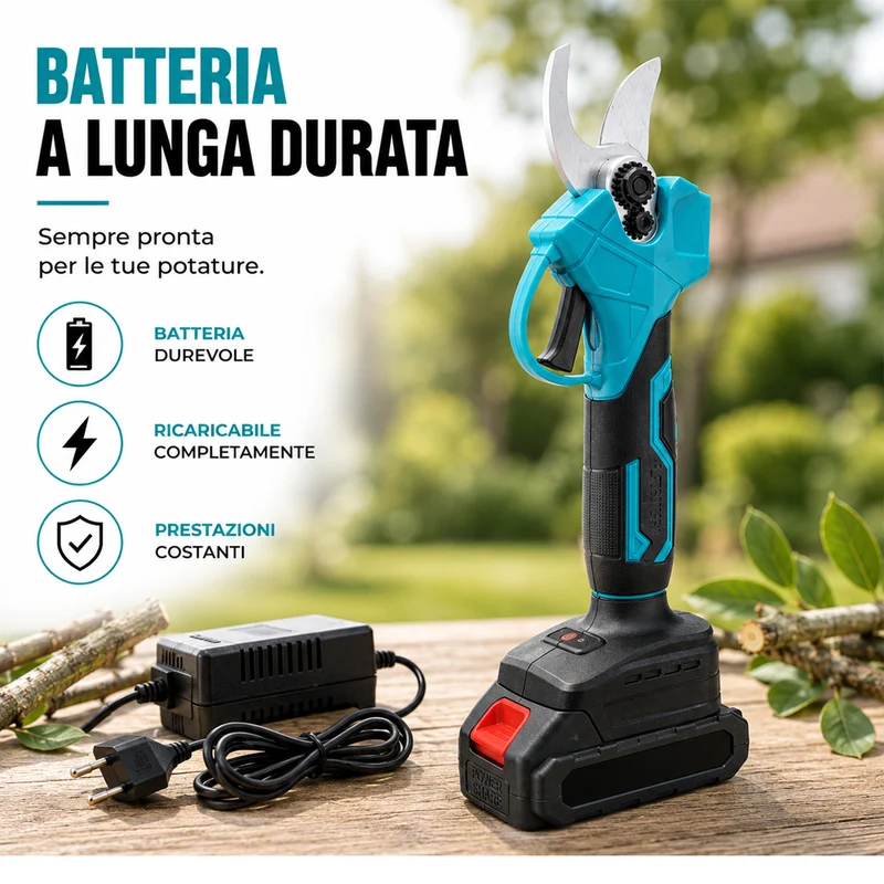 Forbici a Batteria da Potatura Troncarami Cesoie con batteria 21V in Valigetta