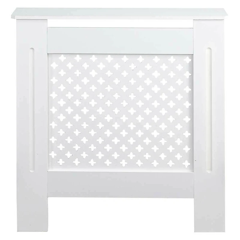 Copritermosifone in Legno MDF 78x19x82cm Copertura Radiatore Calorifero Bianco
