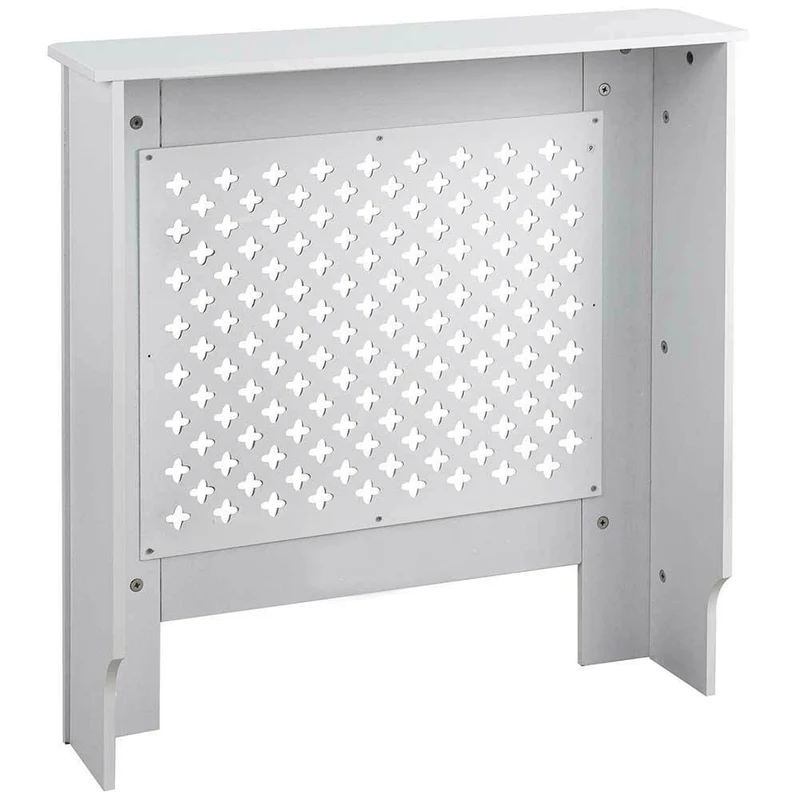 Copritermosifone in Legno MDF 78x19x82cm Copertura Radiatore Calorifero Bianco