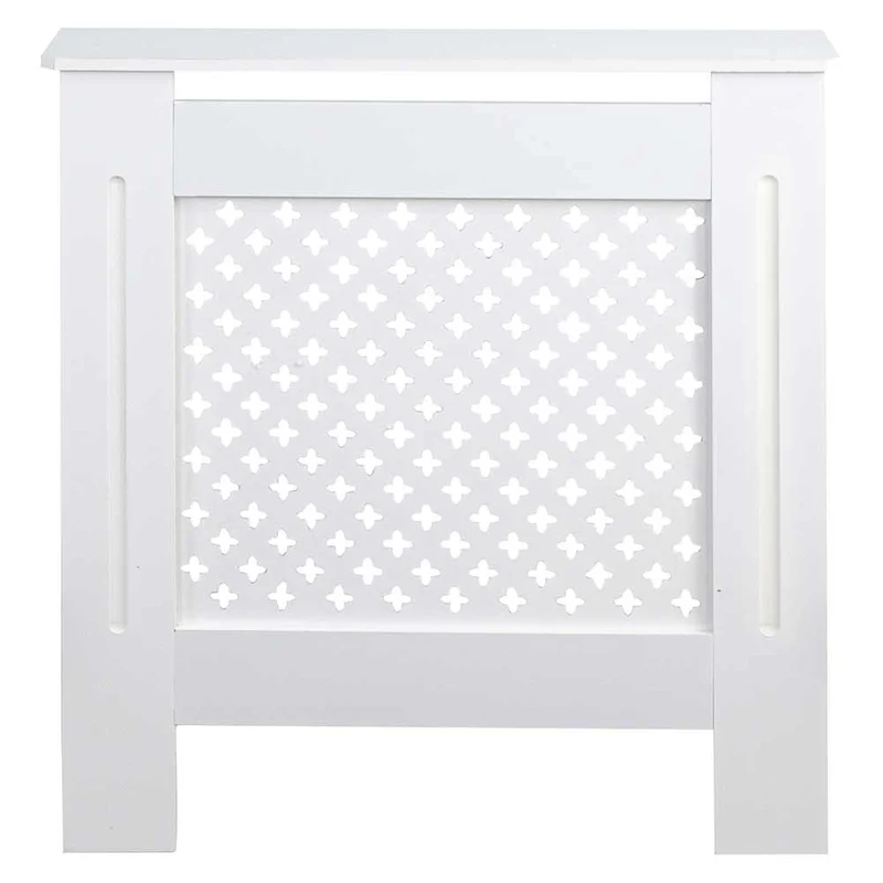 Copritermosifone in Legno MDF 78x19x82cm Copertura Radiatore Calorifero Bianco