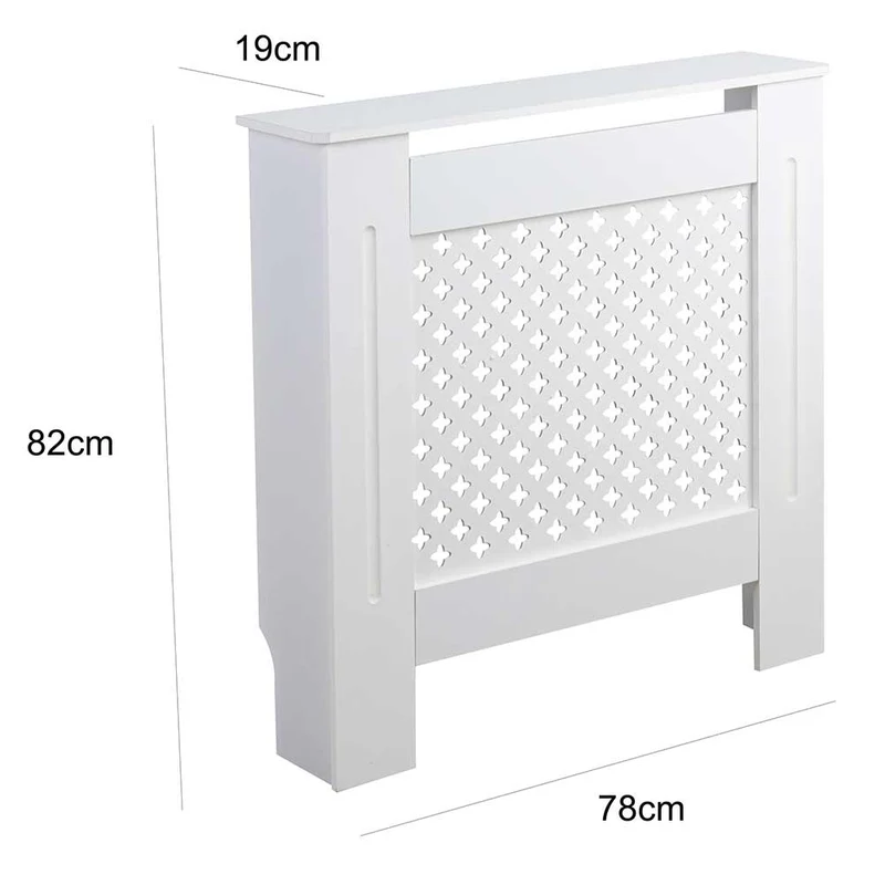 Copritermosifone in Legno MDF 78x19x82cm Copertura Radiatore Calorifero Bianco