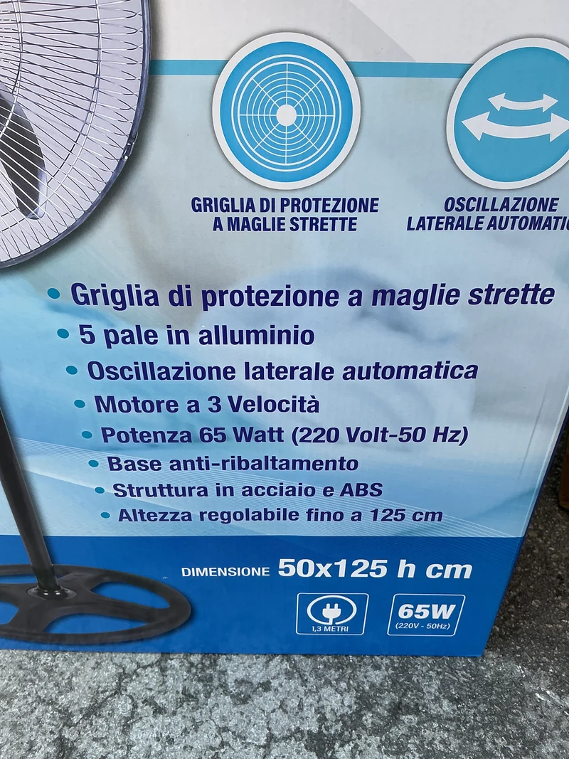 Ventilatore 5 pale alluminio