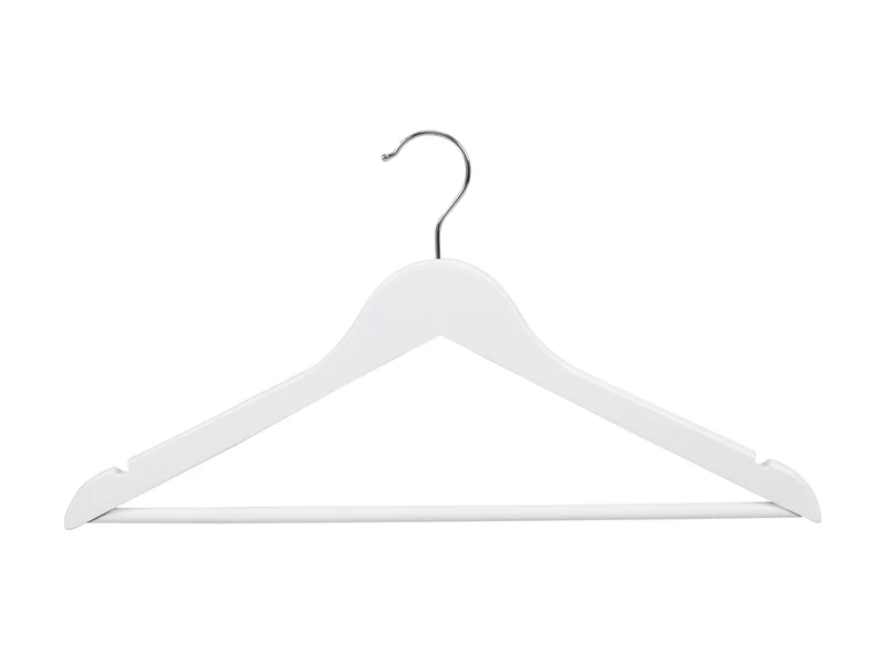 Grucce appendiabiti in legno 44,5cm set da 3 grucce bianco matte