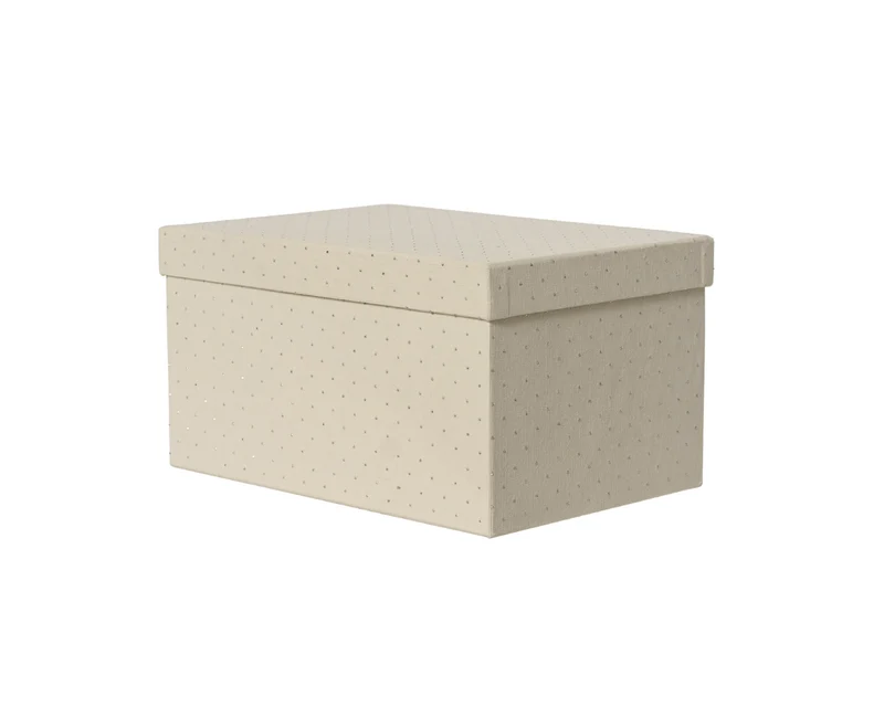 Scatola Rivestita Crema 34,5x24x18,5 Cm