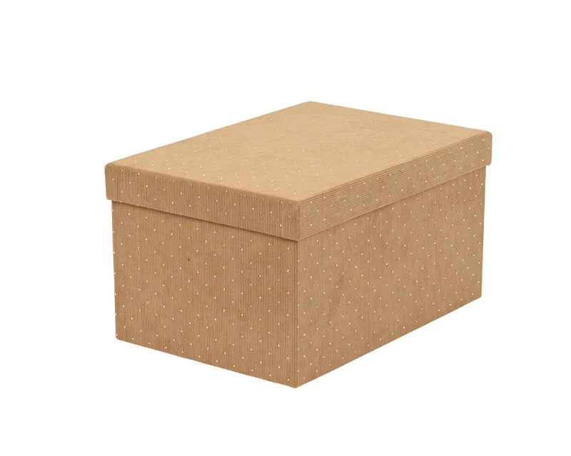 Scatola Rivestita Beige 34,5x24x18,5 Cm