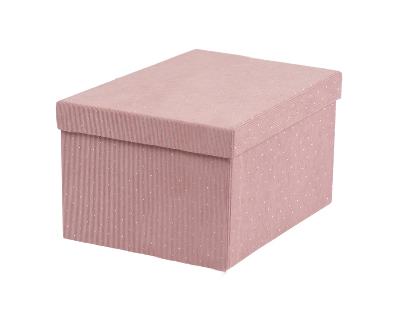 Scatola Rivestita Rosa 34,5x24x18,5 Cm