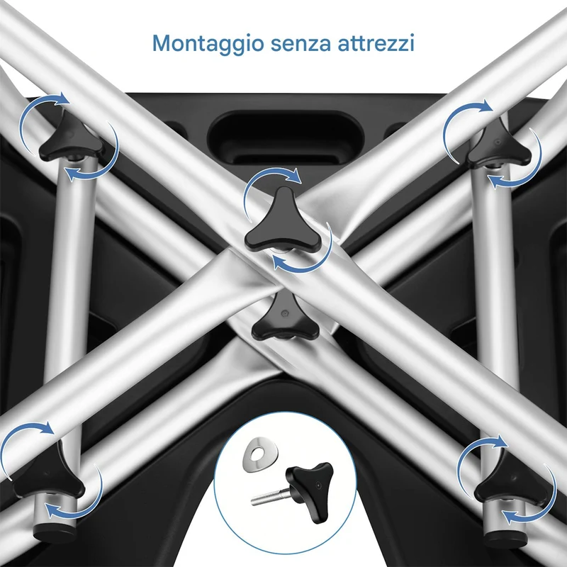 Sedia Sgabello da Bagno Doccia in Alluminio Altezza Regolabile Maniglie Sicurezza