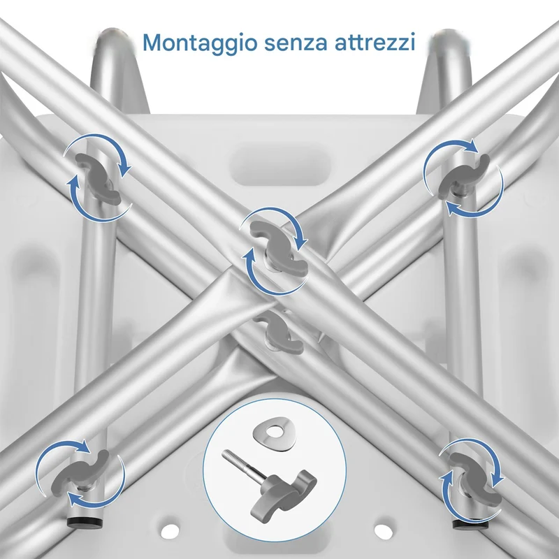 Sedia Sgabello da Bagno per Anziani Mobilità Ridotta Disabili Altezza Regolabile