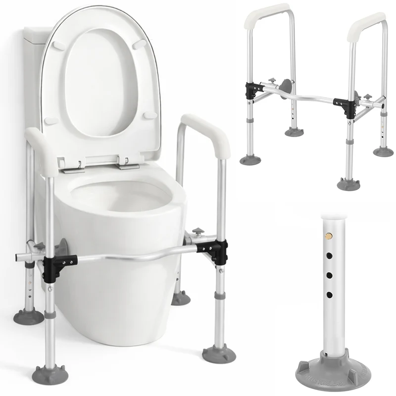 Barre di Sicurezza per WC in Alluminio per Anziani Persone con Mobilità Ridotta